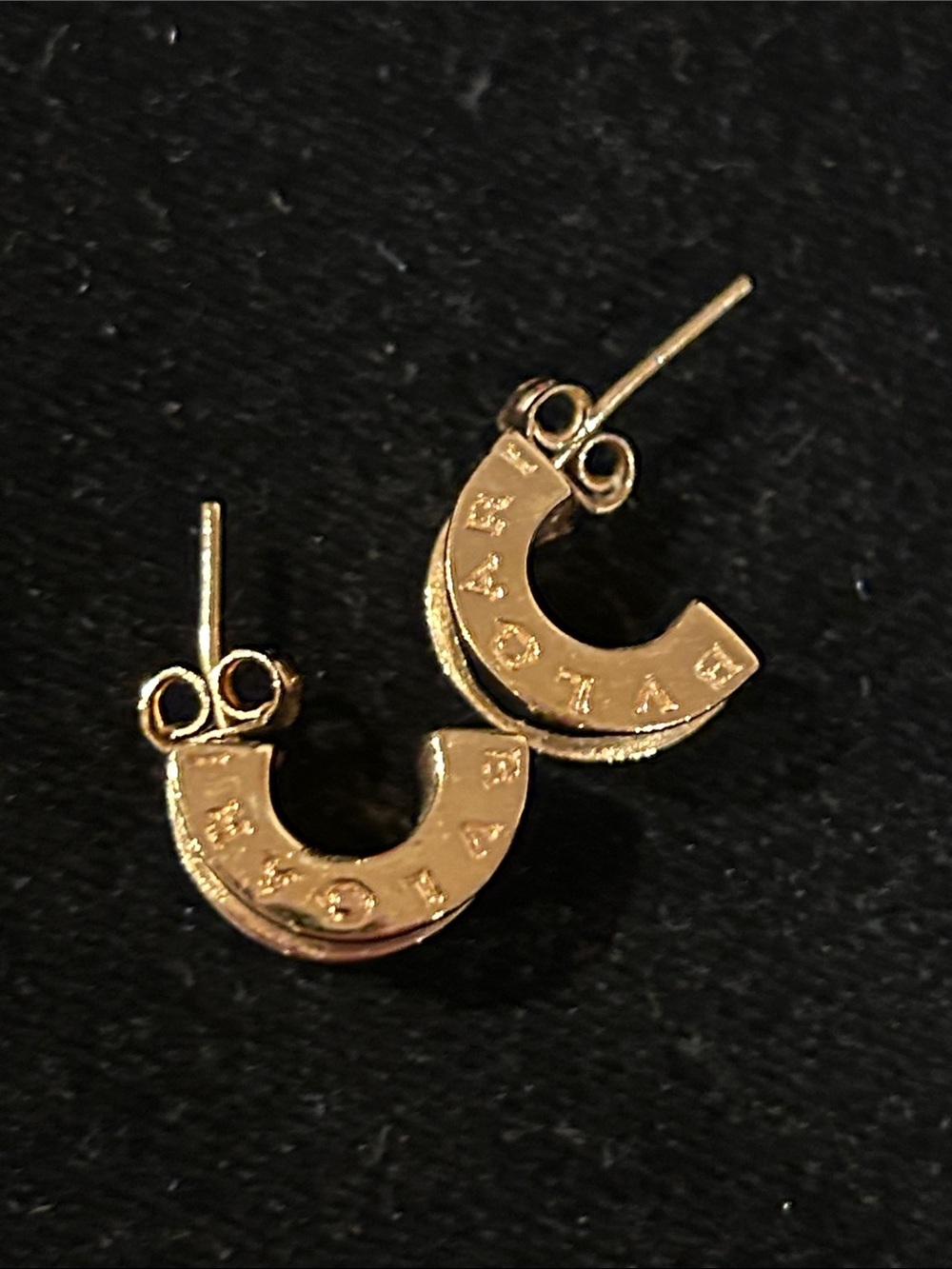 BVLGARI Gold-Tone Hoop Stud Earrings - Branded Accent (REPLICA)🌟